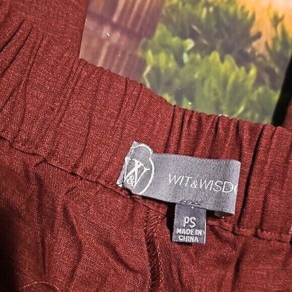 Wit & Wisdom Burgundy High Rise Pants Size Petite Small NWT - Picture 4 of 7